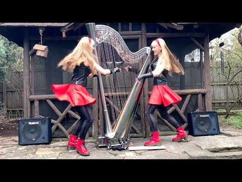2 Girls 1 Harp! Dancing With Myself (Billy Idol) - Harp Twins - Electric Harp